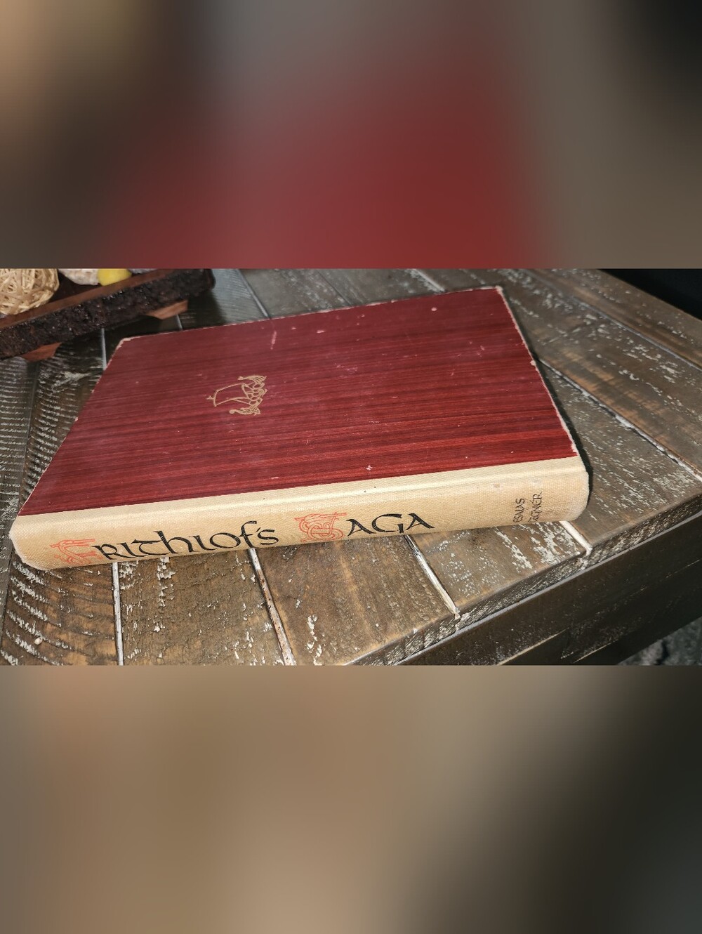 Vintage  FRITHIOF'S SAGA Red Hardcover Book – Esaias Tegner    Limited Ed.